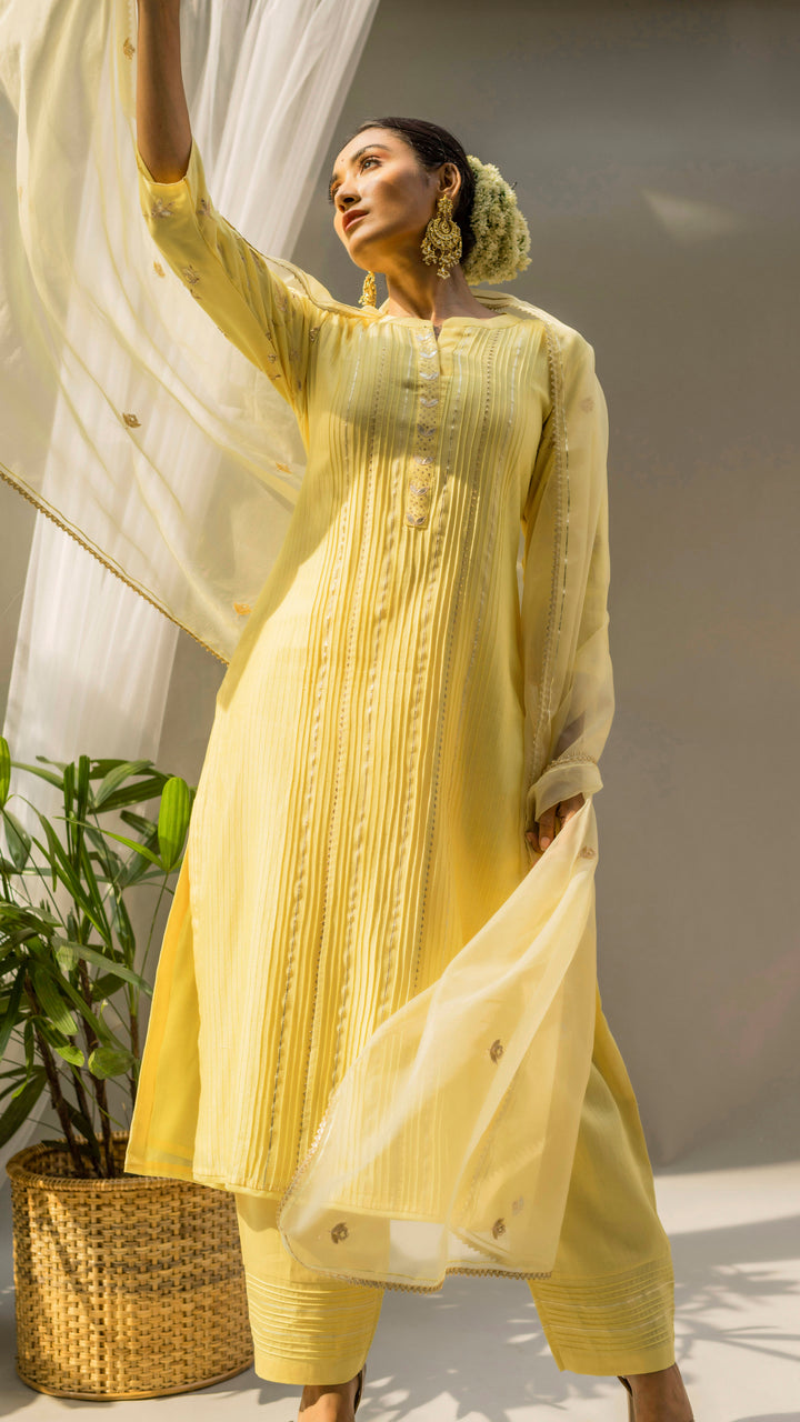 Alia Kurta Set (Summer Yellow)