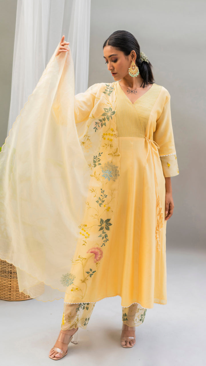 Seher A-line Kurta Set (Tuscany Yellow)