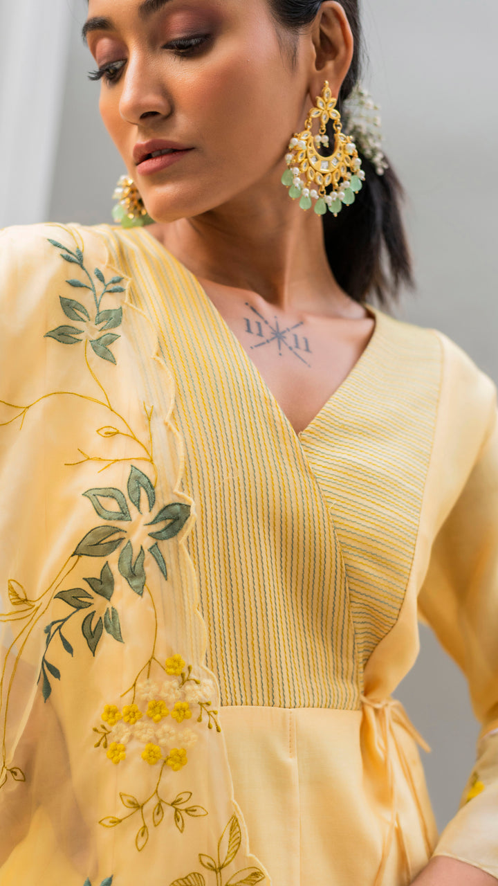 Seher A-line Kurta Set (Tuscany Yellow)