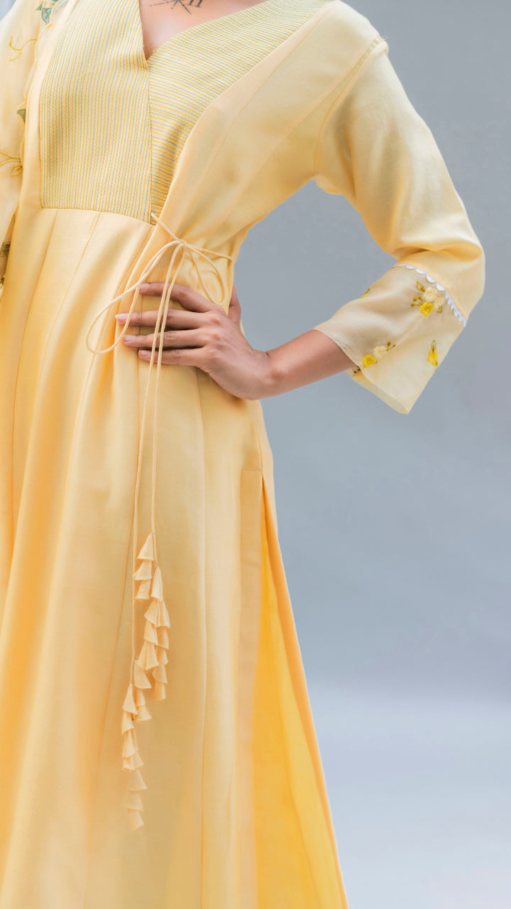 Seher A-line Kurta Set (Tuscany Yellow)