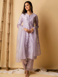 Applique Kurta Set (Lavender)
