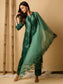 AM Leaf Applique Kurta Set (Emerald Green)