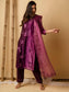AM Leaf Applique Kurta Set (Wine)