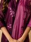 AM Leaf Applique Kurta Set (Wine)