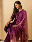 AM Leaf Applique Kurta Set (Wine)