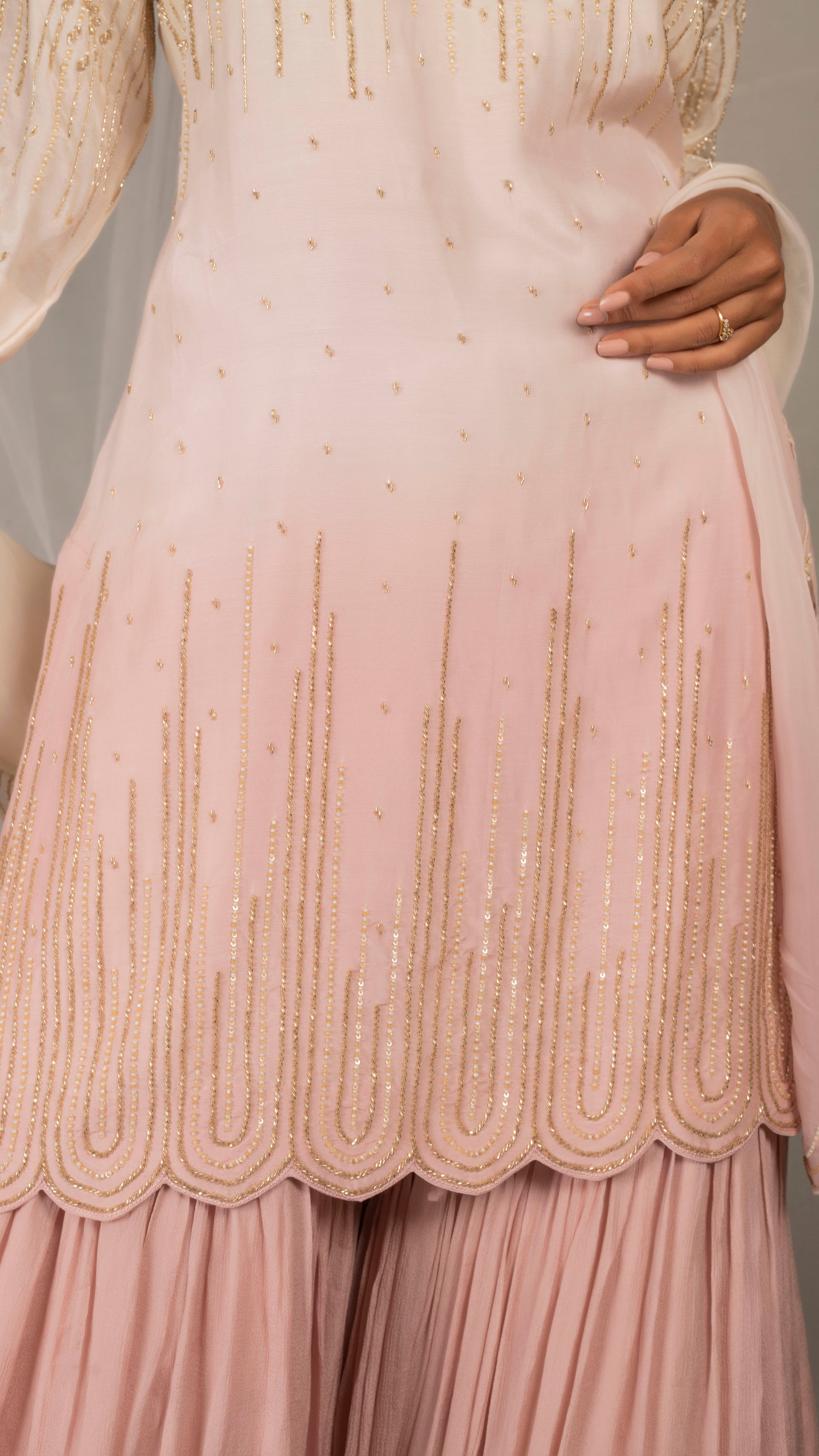 Jasmine Sharara Set (Rose Pink)